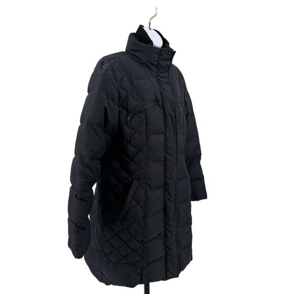 Calvin Klein Coat Jacket Black WMNS M Puffer With Set In Bib Detail Double Layer - Picture 5 of 8